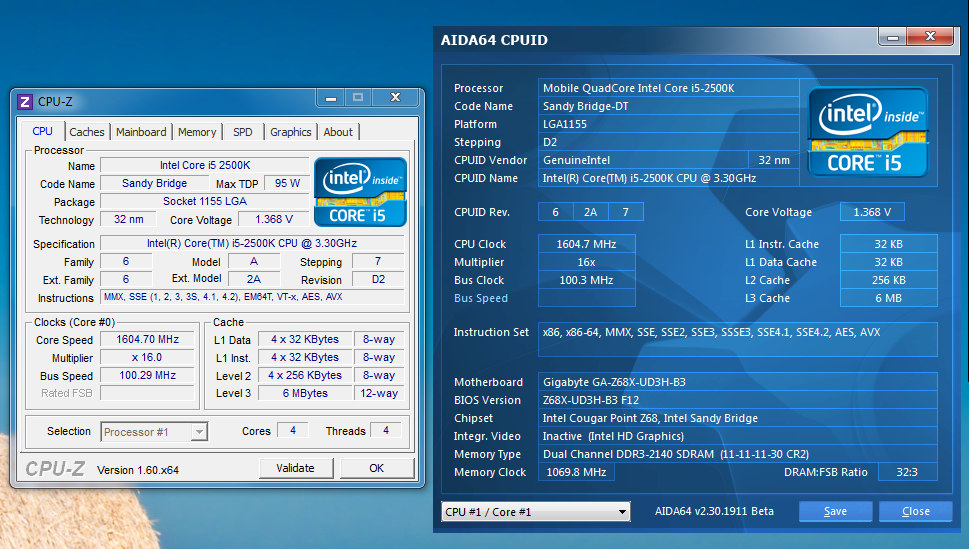 Core I5 2500k Identified As Mobile Bug Reports Aida64 Discussion Forum